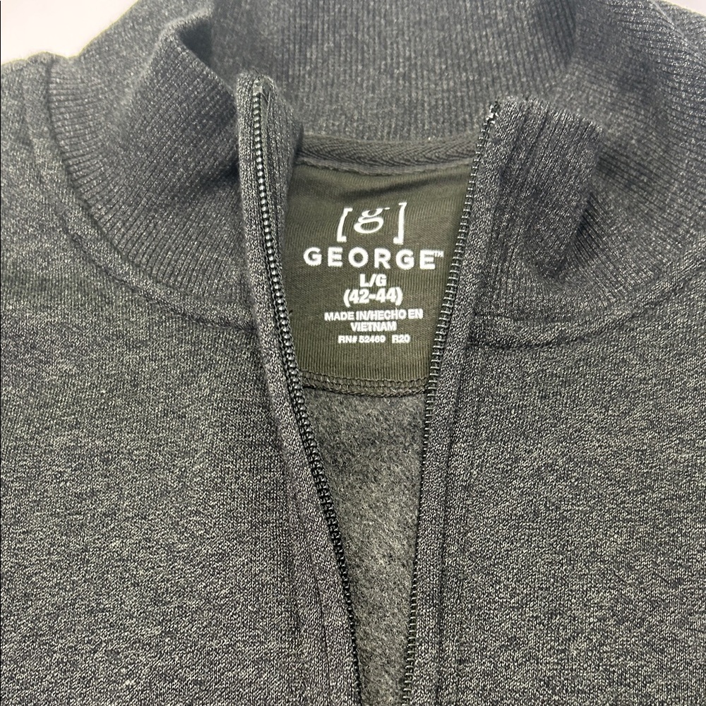 George Men's Charcoal Zip-Up Sweater